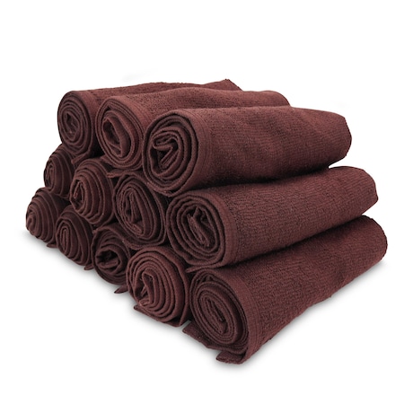 Monarch Brands Salon Towels, 16in x 28in , Brown, 144PK BB-1628-3BRN-CS